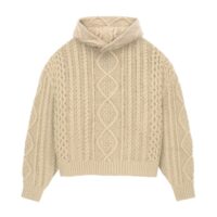 áo fear of god essentials cable knit hoodie fall ss23 gold heather