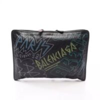 túi balenciaga graffiti bazaar clutch bag leather black multicolor 20197ac23e9fbfgs