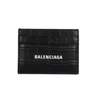 ví balenciaga crocodile embossed card holder in black for unisex bc0f0accb41e74gs