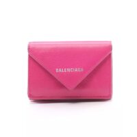 ví pre-loved balenciaga paper mini wallet compact wallet trifold wallet leather 'pink purple' 81aa8ace8b3af9gs