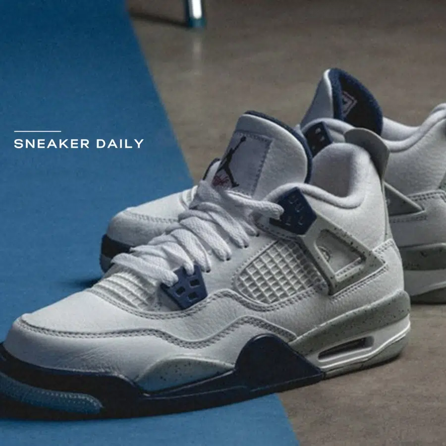 giày air jordan 4 retro gs 'midnight navy' 408452-140
