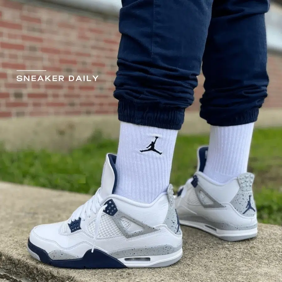 giày air jordan 4 retro gs 'midnight navy' 408452-140