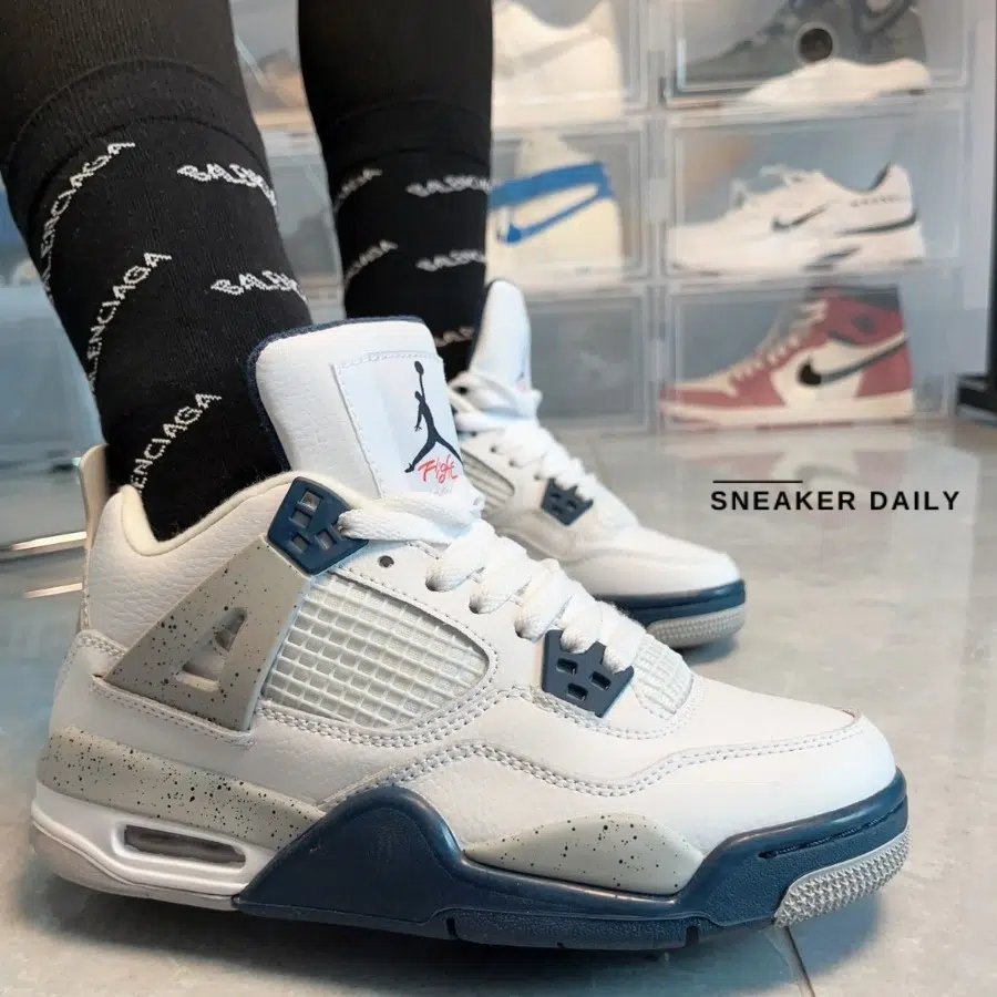giày air jordan 4 retro gs 'midnight navy' 408452-140
