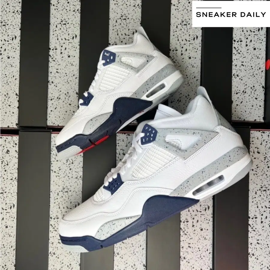 giày air jordan 4 retro gs 'midnight navy' 408452-140