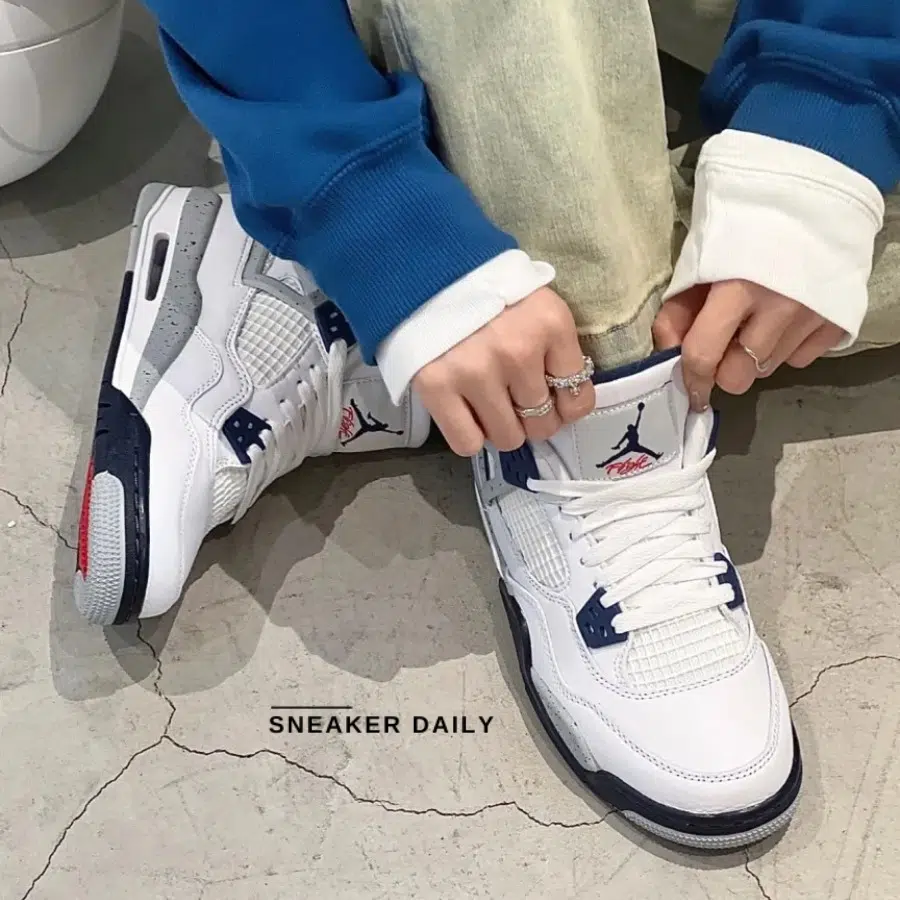 giày air jordan 4 retro gs 'midnight navy' 408452-140