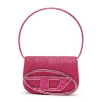 túi diesel 1dr women's pink glitter leather shoulder bag x08396p0787