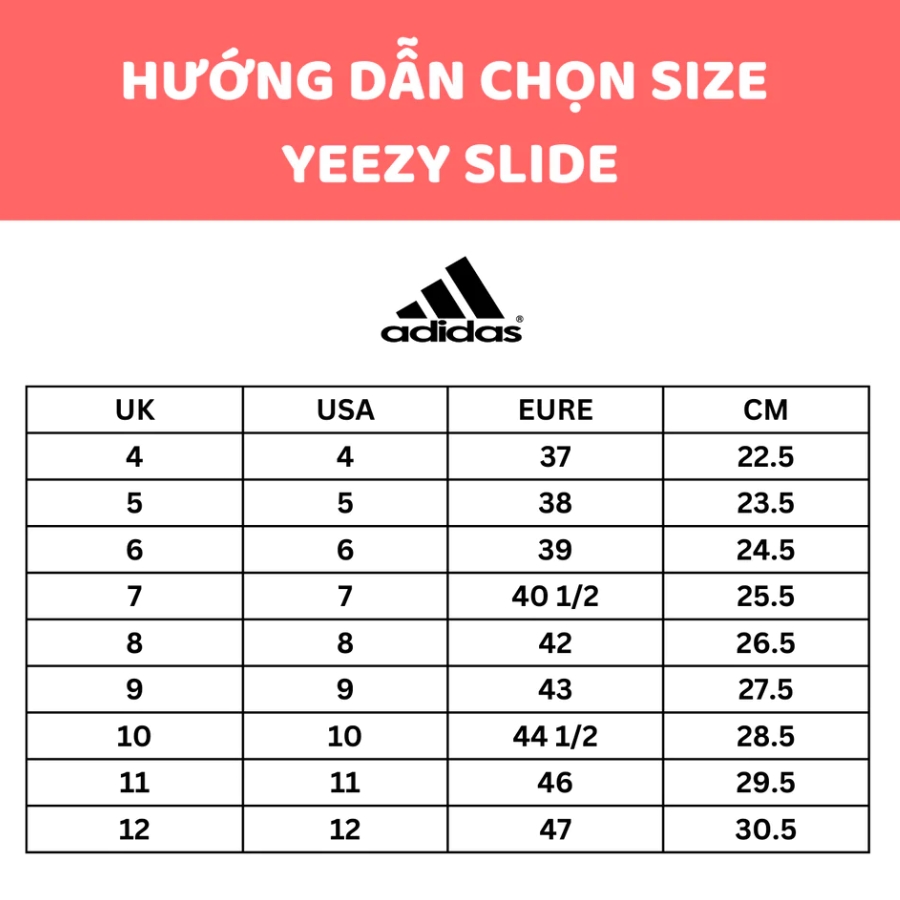 chọn size dép aidas 2