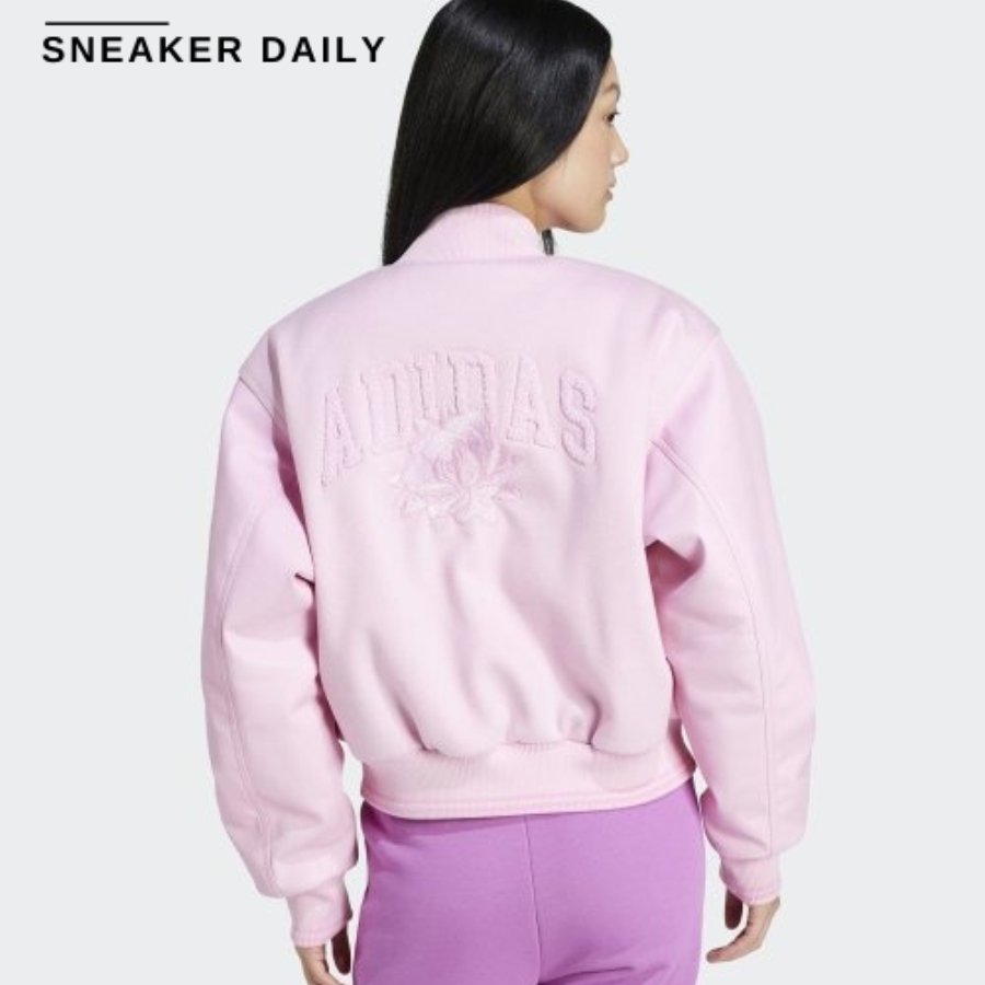 áo adidas oversized college eight jacket 'pink' ix6967