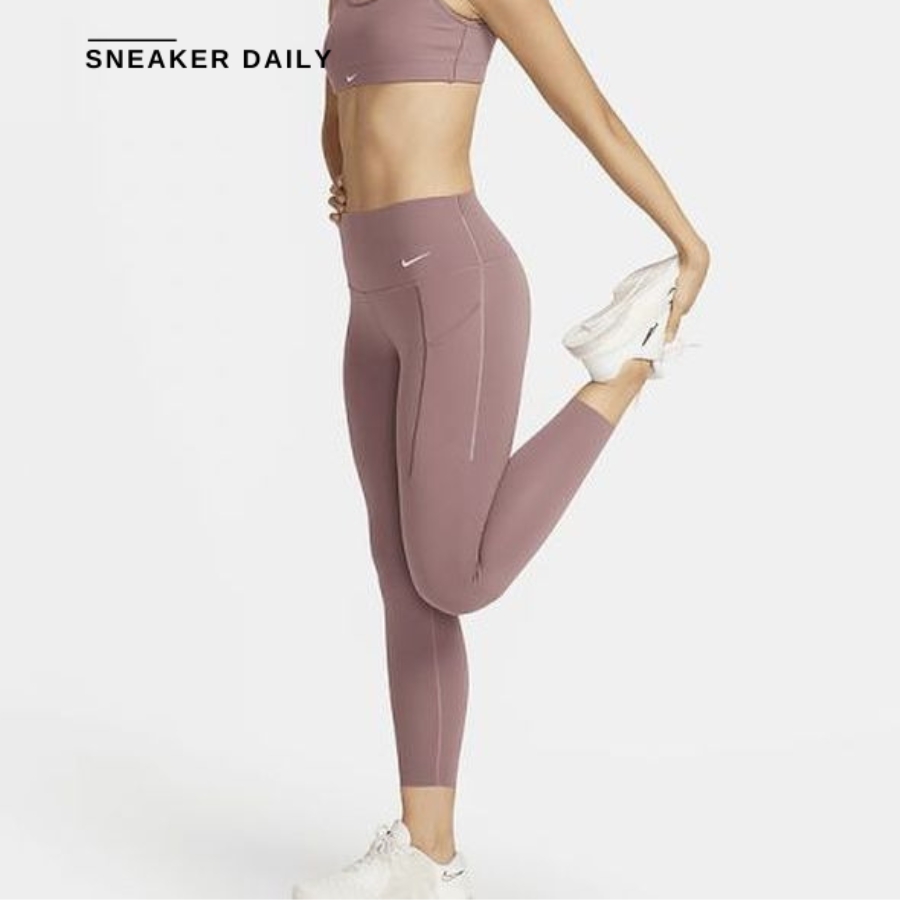 quần nike universa 7/8 women's mid-support high-waisted tights with pockets 'purple' dq5898-208