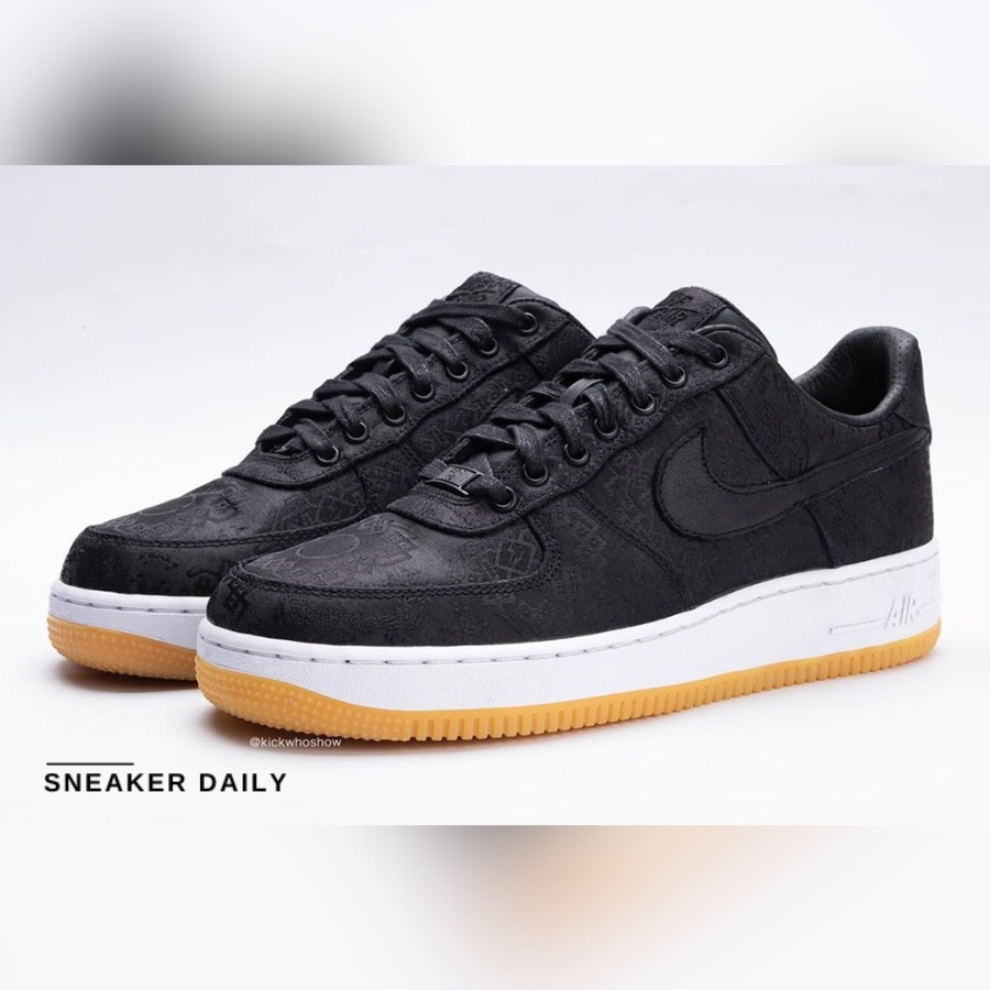 Giay Nike Fragment Design x CLOT x Air Force 1 Black Silk CZ3986 001