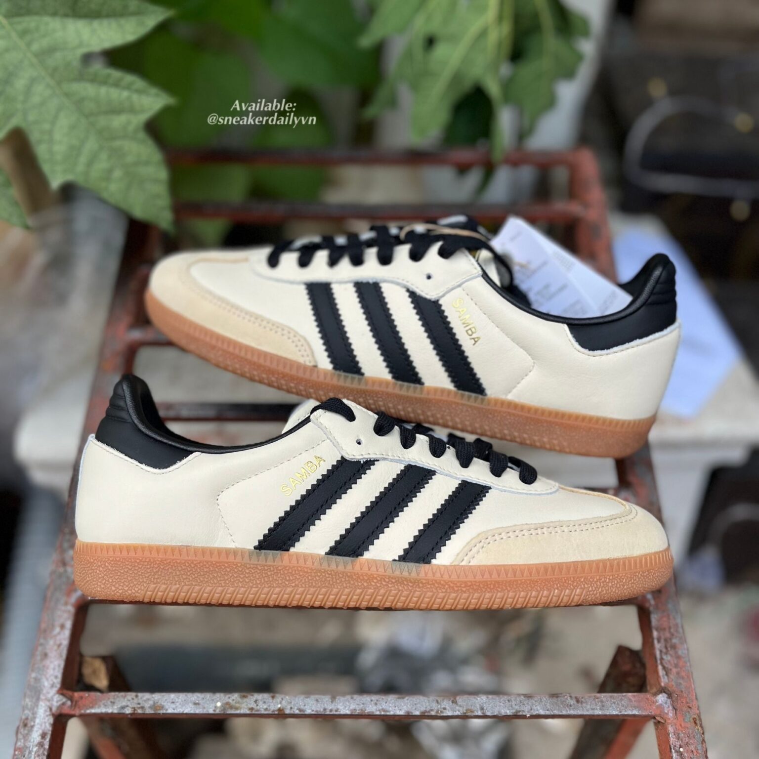 Giày adidas Samba OG 'Cream White/Black/Sand Strata' ID0478