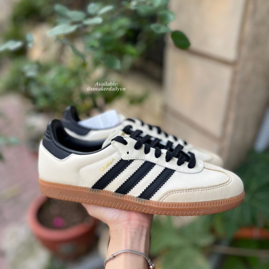 giày adidas samba og 'cream white/black/sand strata' id0478