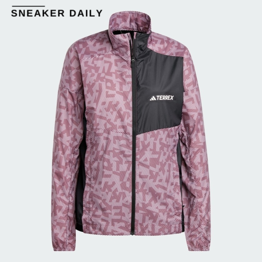 áo adidas terrex trail running wind jacket 'burgundy' in2946