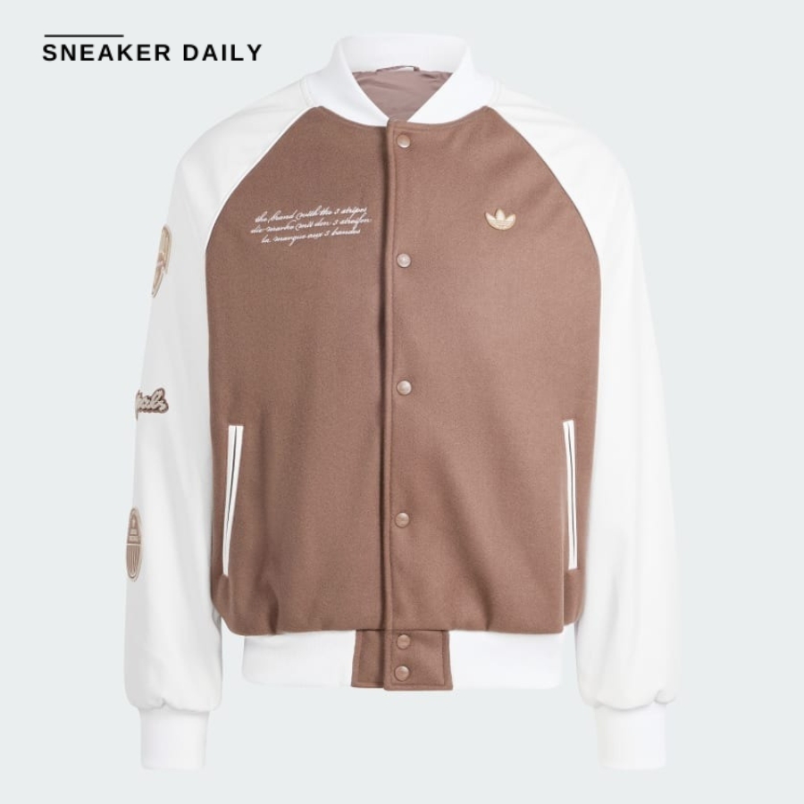 áo adidas unisex classic varsity jacket 'brown' is0191
