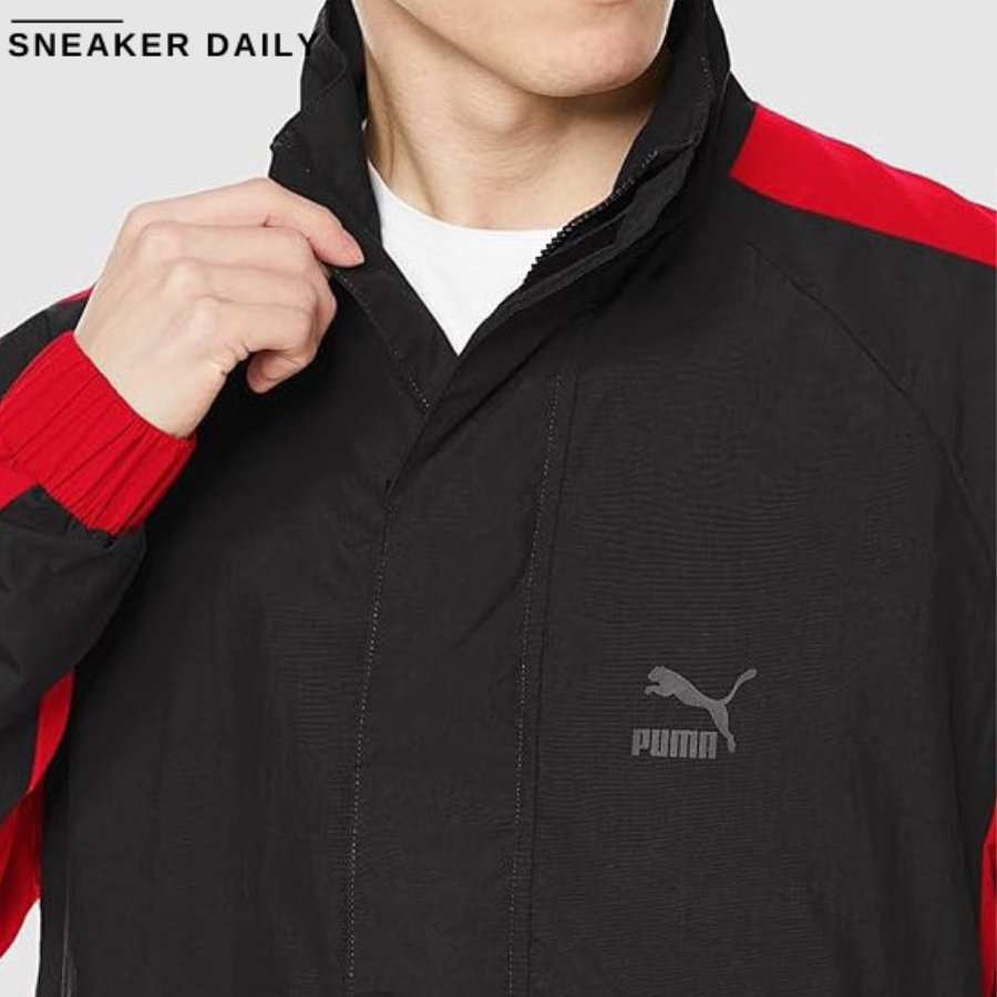 áo puma multi sp wear women's classics woven jacket 'black red' 620223-01