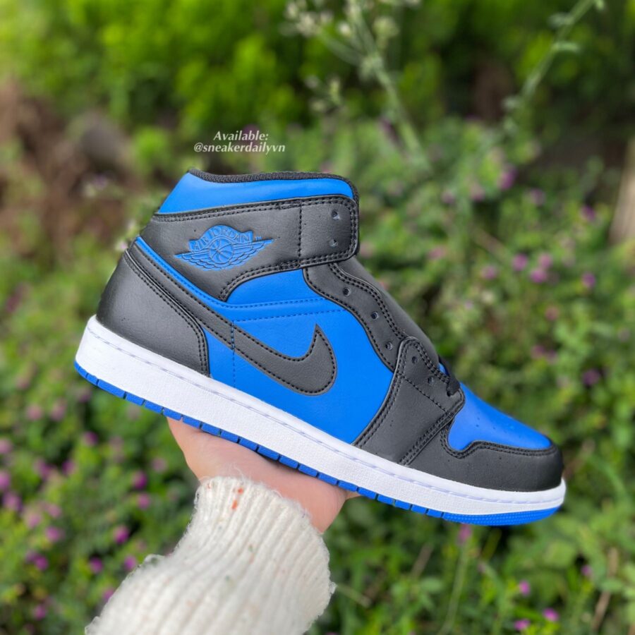 giày air jordan 1 mid 'black royal blue' dq8426-042