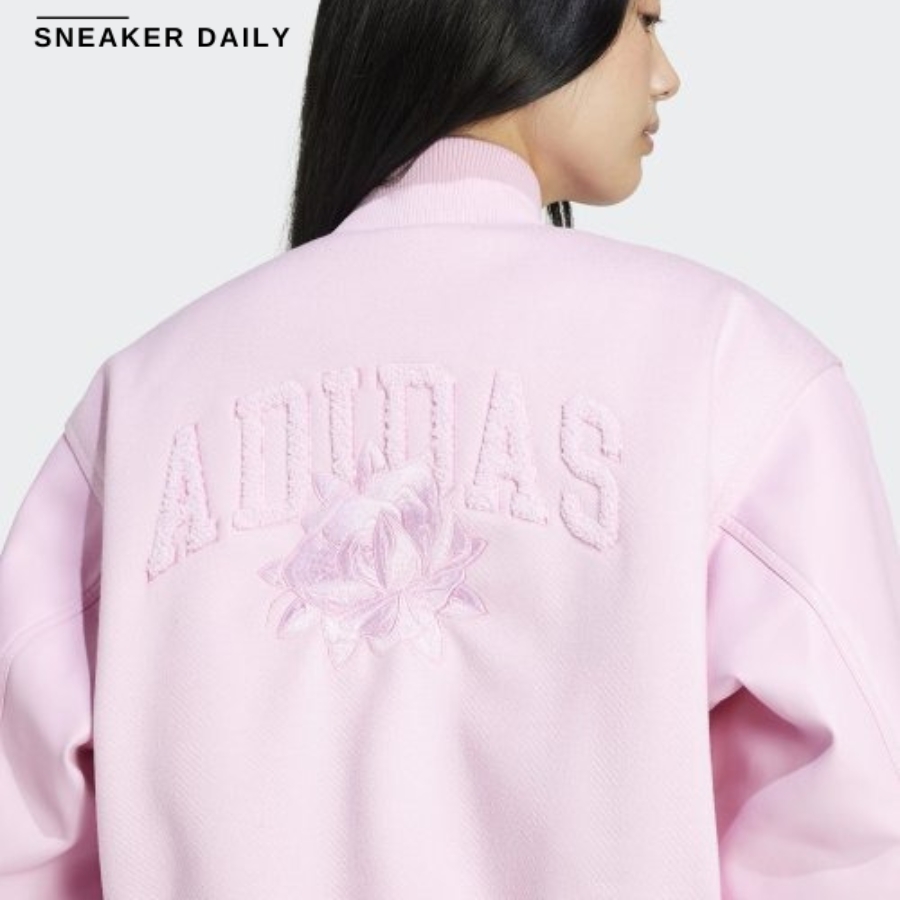 áo adidas oversized college eight jacket 'pink' ix6967
