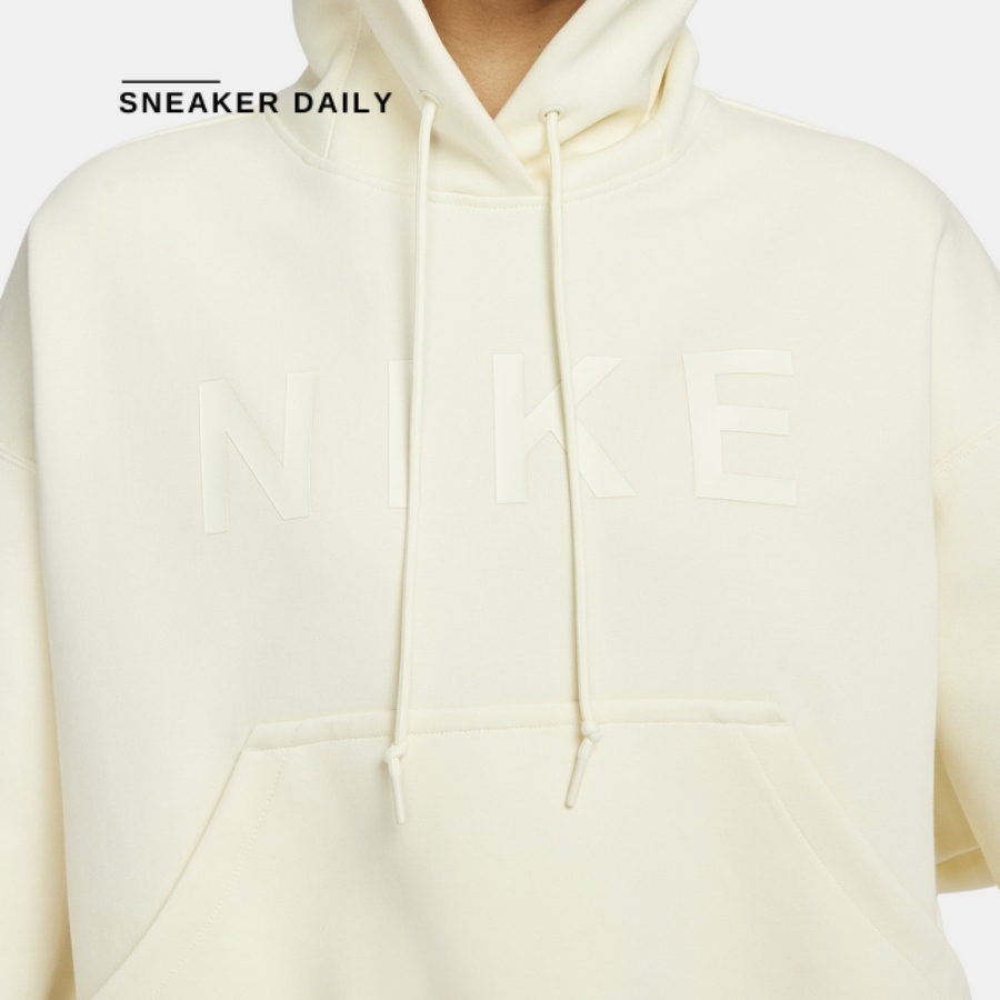 áo nike sportswear women's extra loose pull-on hoodie 'light yellow' hf5039-113
