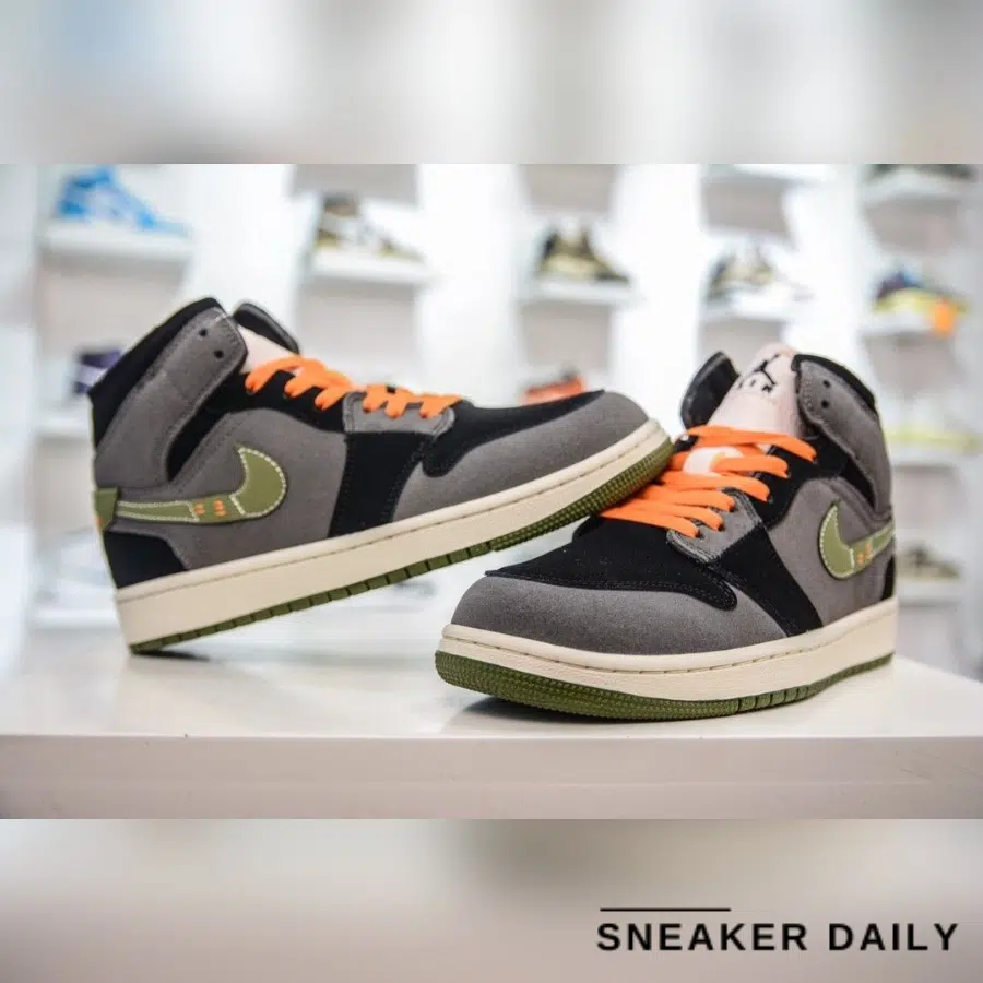 Giày Air Jordan 1 Mid SE Craft 'Anthracite Light Olive' FD6817-003