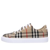 giay burberry womens vintage checked leather sneakers archive beige 8049777