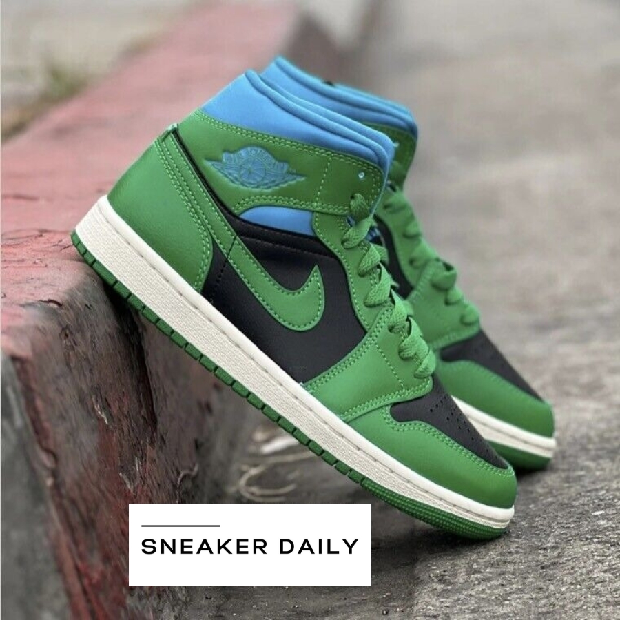 美品ナイキWMNSエアージョーダン1MID (BQ6472-033) Nike WMNS Air Jordan 1 Mid BQ6472-033 Black Lucky Green