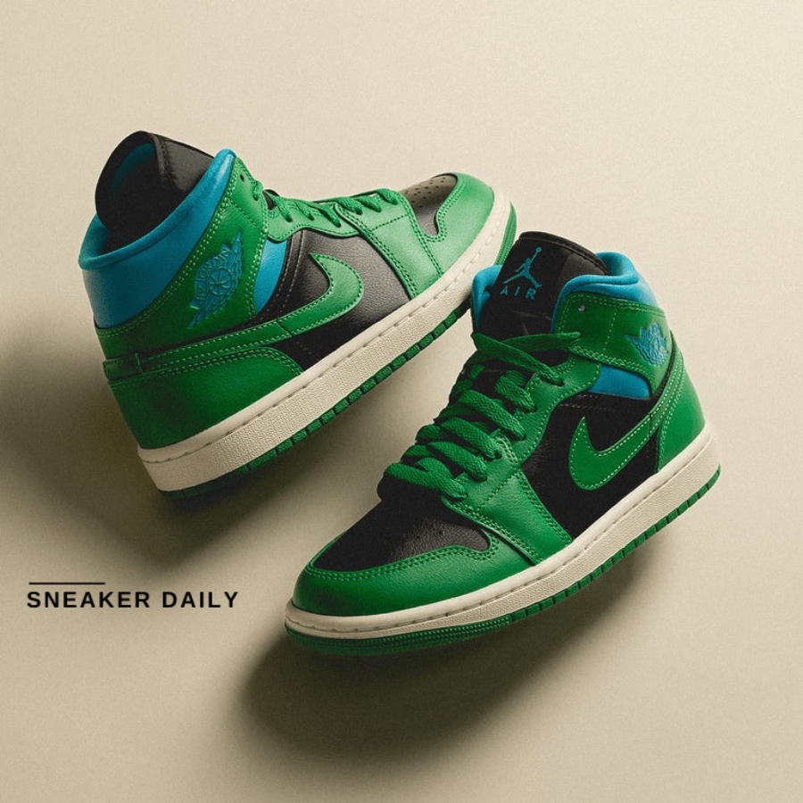 美品ナイキWMNSエアージョーダン1MID (BQ6472-033) 楽天市場】NIKE WMNS AIR JORDAN 1 MID BLACK/LUCKY GREEN