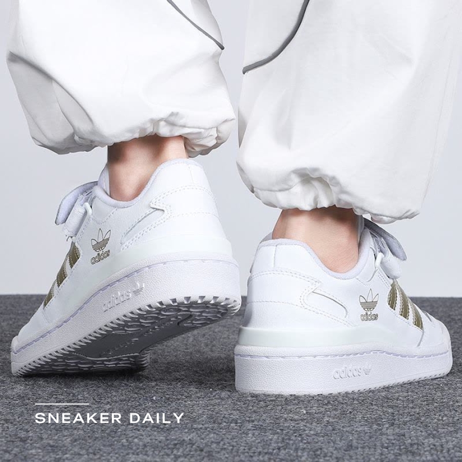 giày adidas forum low 'white gold metallic' (wmns) h05108