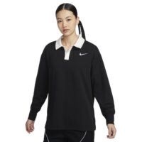 áo nike sportswear essential women's extra loose long sleeve lapel shirt 'black' fz6534-010
