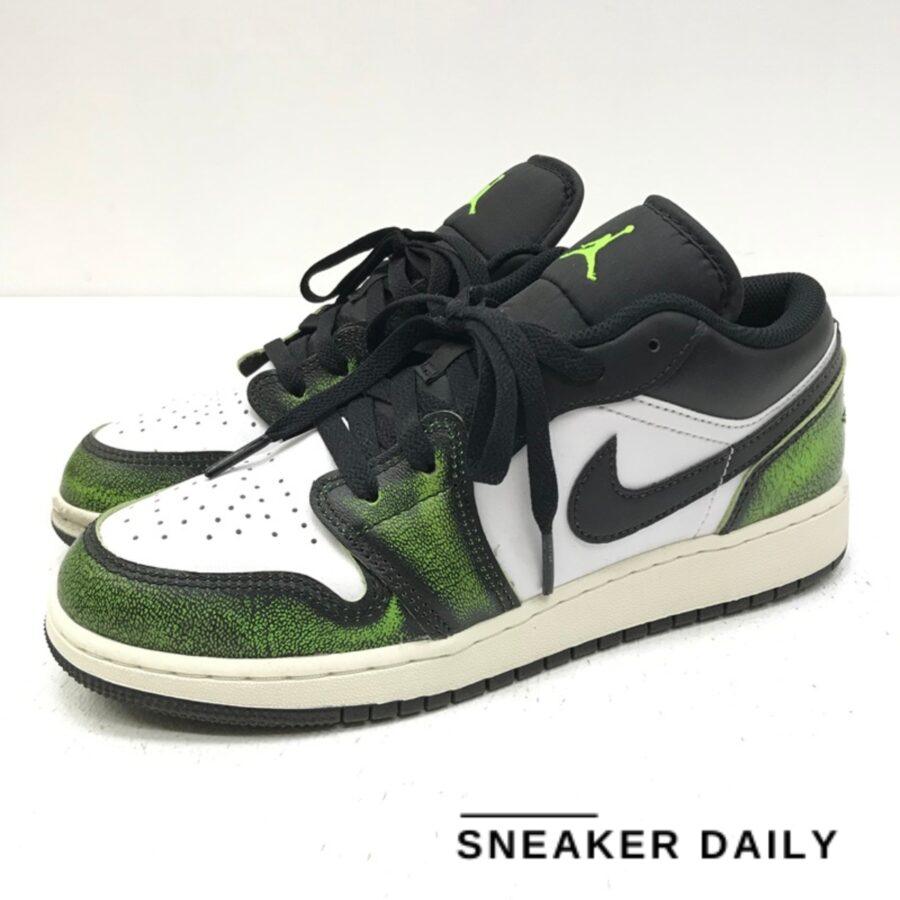 giày air jordan 1 low se 'wear-away - electric green' (gs) do8244-003