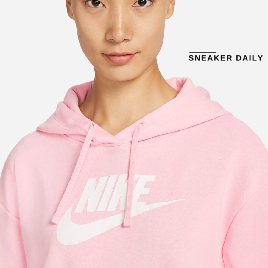 áo nike sportswear club fleece women's oversized crop graphic hoodie dq5851-690