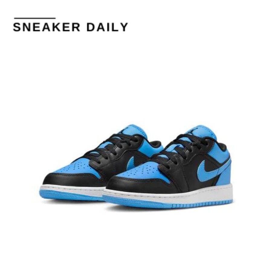 giày air jordan 1 low 'black university blue' (gs) 553560-041