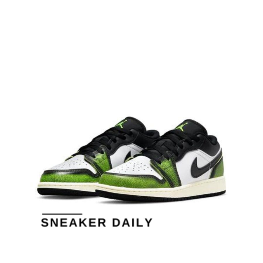 giày air jordan 1 low se 'wear-away - electric green' (gs) do8244-003