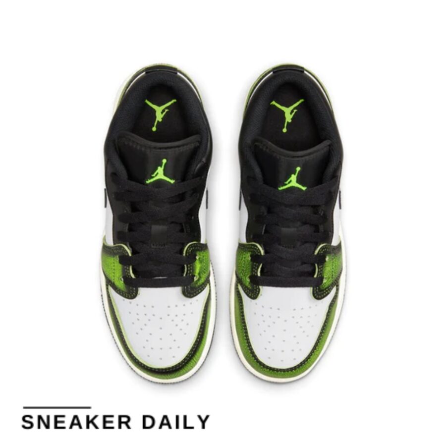 giày air jordan 1 low se 'wear-away - electric green' (gs) do8244-003