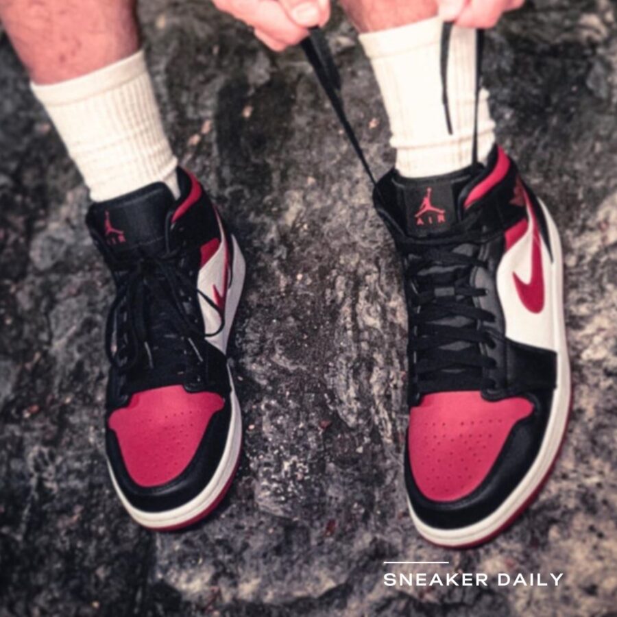 giày air jordan 1 mid 'noble red' 554724-066