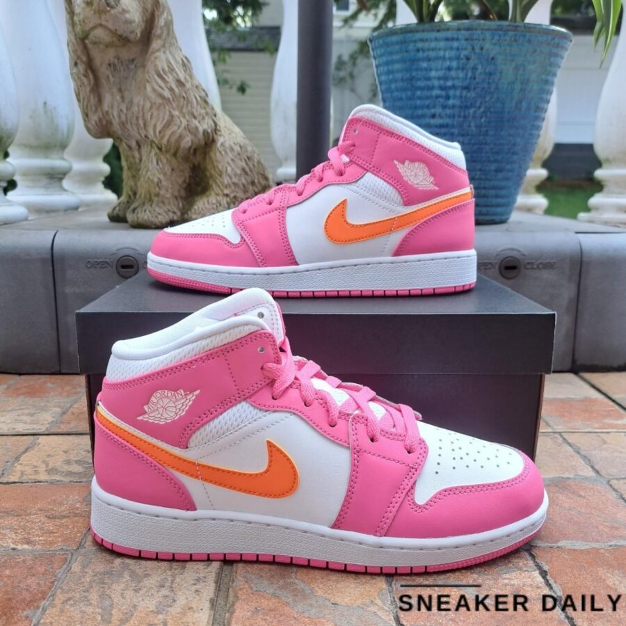 giày air jordan 1 mid 'pinksicle orange' (gs) dx3240-681