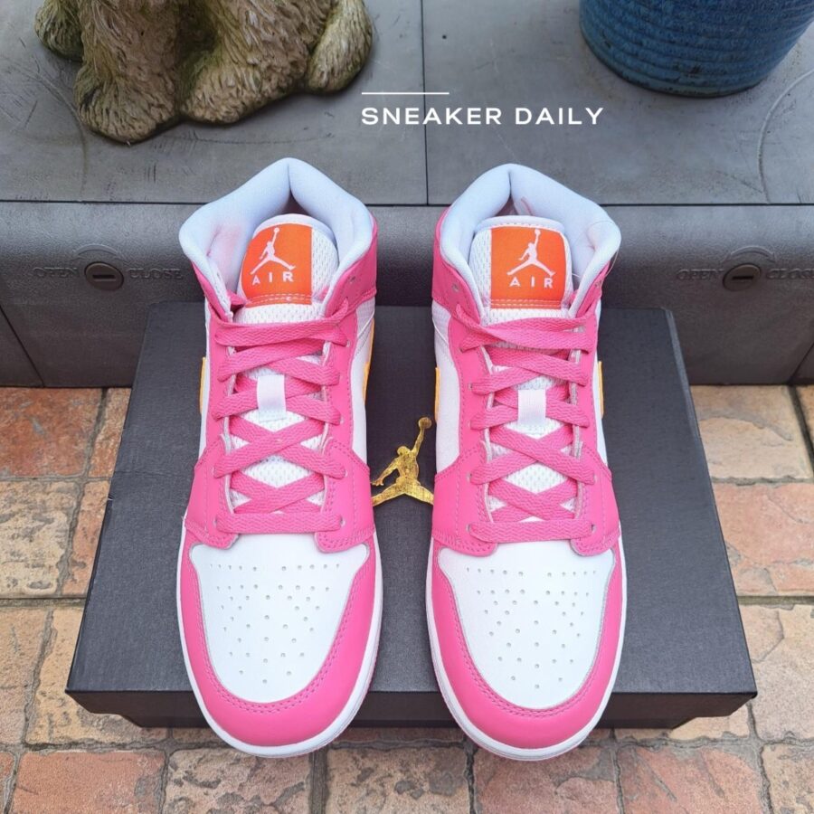 giày air jordan 1 mid 'pinksicle orange' (gs) dx3240-681