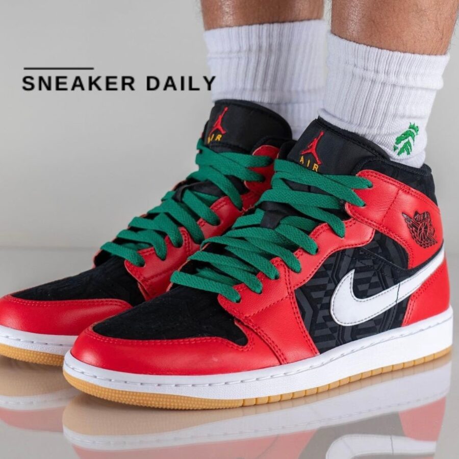 giày air jordan 1 mid se 'christmas' (gs) dq8418-006