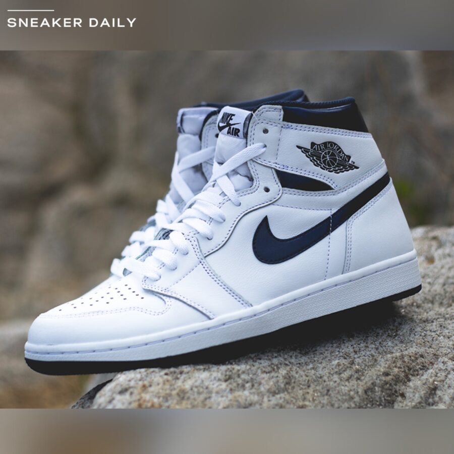 giày air jordan 1 retro high og 'metallic navy' 555088-106