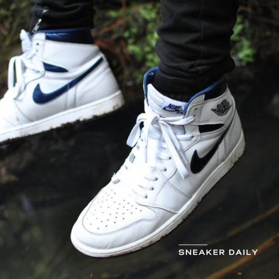 giày air jordan 1 retro high og 'metallic navy' 555088-106