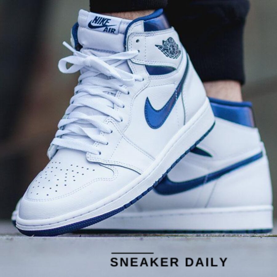 giày air jordan 1 retro high og 'metallic navy' 555088-106