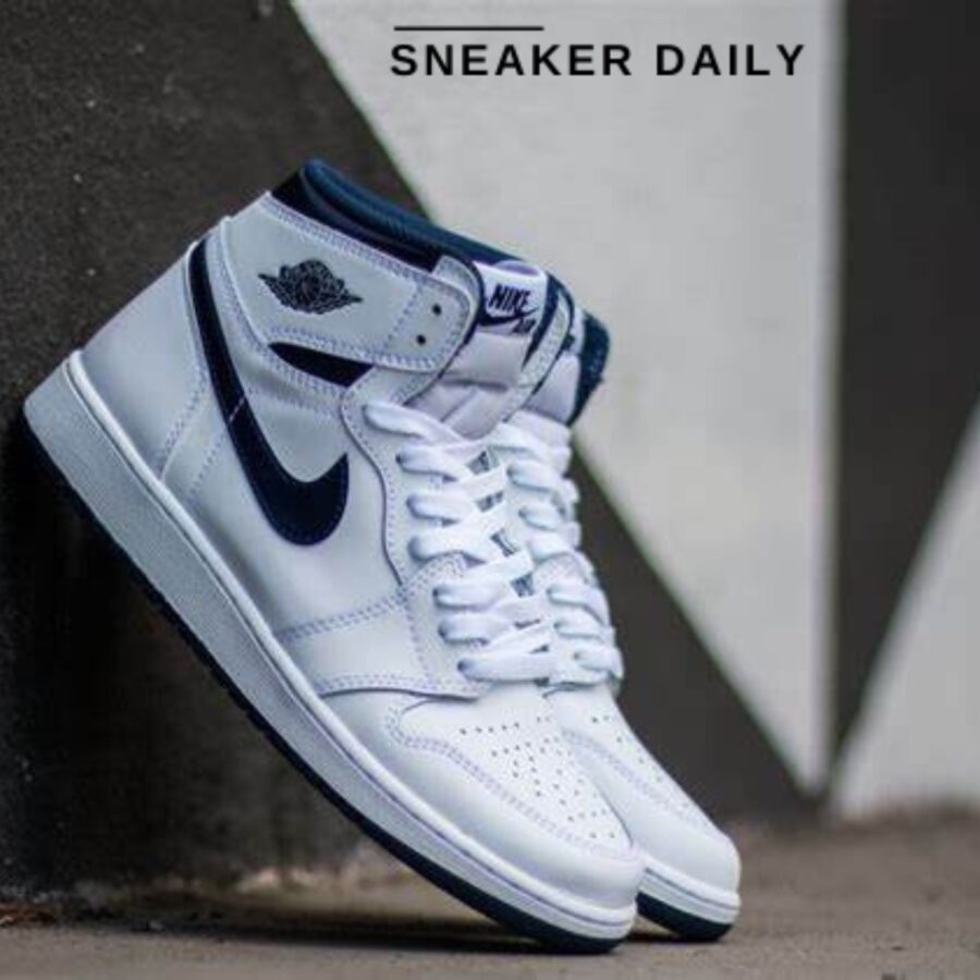 giày air jordan 1 retro high og 'metallic navy' 555088-106