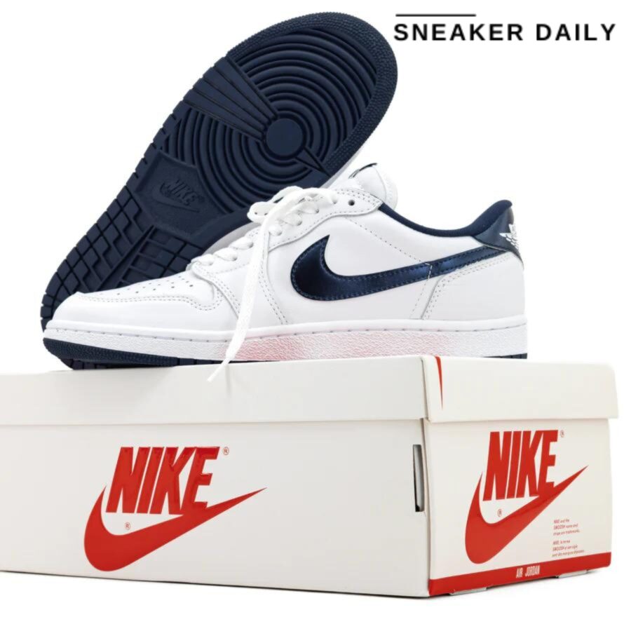 giày air jordan 1 retro low 85 'metallic blue' fb9933-141