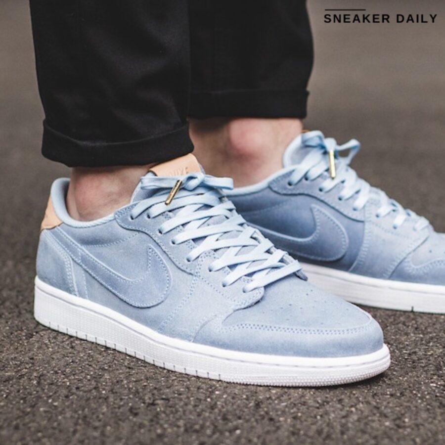 giày air jordan 1 retro low og premium 'ice blue' 905136-402