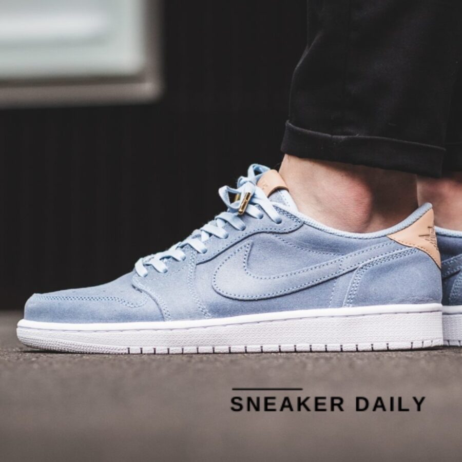 giày air jordan 1 retro low og premium 'ice blue' 905136-402