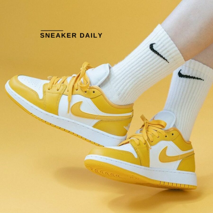 giày (gs) air jordan 1 low 'pollen' 553560-171