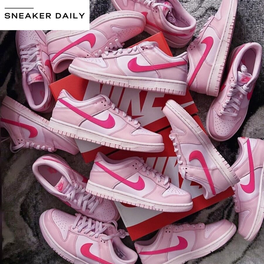 giày (gs) nike dunk low 'triple pink' dh9765-600