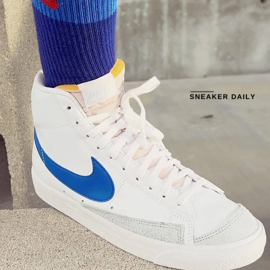 giày nike blazer mid '77 vintage 'white game royal' bq6806-124