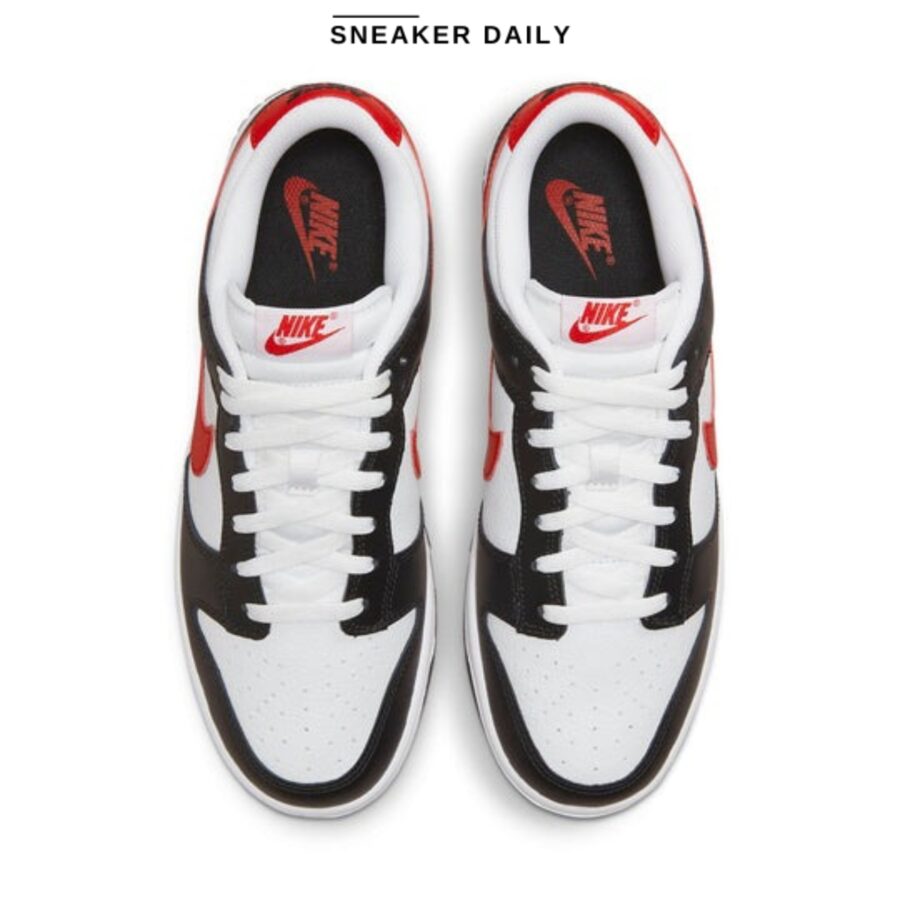 giày nike dunk low 'black white red' fb3354-001