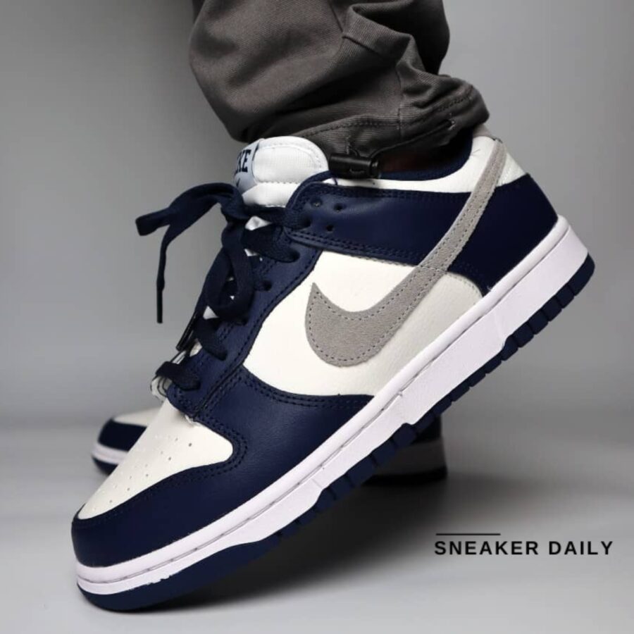 giày nike dunk low 'midnight navy smoke grey' fd9749-400