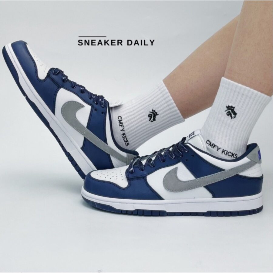 giày nike dunk low 'midnight navy smoke grey' fd9749-400